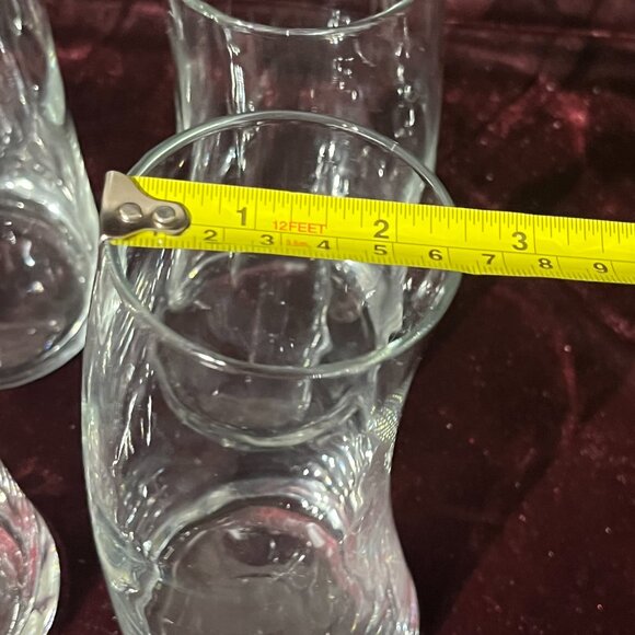 Set of 6 Libbey Bravura Swerve Tumblers Curved Modern Glass 16oz Bar Ware - Picture 4 of 7